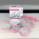 12-Piece Nonstick Cookware Set with Maifan Stone Coating – Stackable Pots and Pans Set with Lids, Milk Pot & Frying Pan, Compatible with All Cooktops