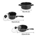 12-Piece Nonstick Cookware Set with Maifan Stone Coating – Stackable Pots and Pans Set with Lids, Milk Pot & Frying Pan, Compatible with All Cooktops