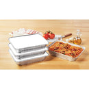 3 Pack Large Aluminum Foil Takeout Pans with Folded Lids Disposable Meal Prep Cooking Storage Casserole Containers Eco-Friendly