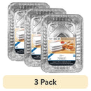 3 Pack Large Aluminum Foil Takeout Pans with Folded Lids Disposable Meal Prep Cooking Storage Casserole Containers Eco-Friendly