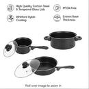 12-Piece Nonstick Cookware Set with Maifan Stone Coating – Stackable Pots and Pans Set with Lids, Milk Pot & Frying Pan, Compatible with All Cooktops