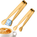 2-Piece Stainless Steel Kitchen Tongs Set – Mini BBQ, Meat, Salad, Toast & Ice Tongs, Durable Food Clips